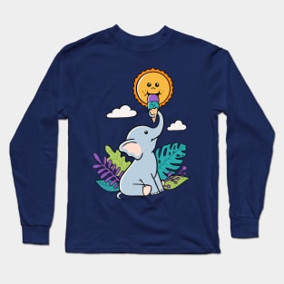 Funny Elephant and sun Long Sleeve T-Shirt